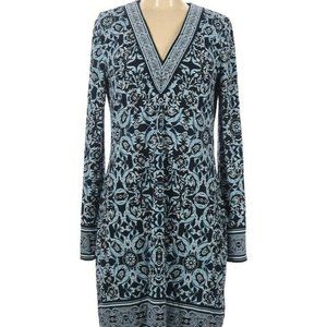 White House Black Market Long Sleeve Printed Dress